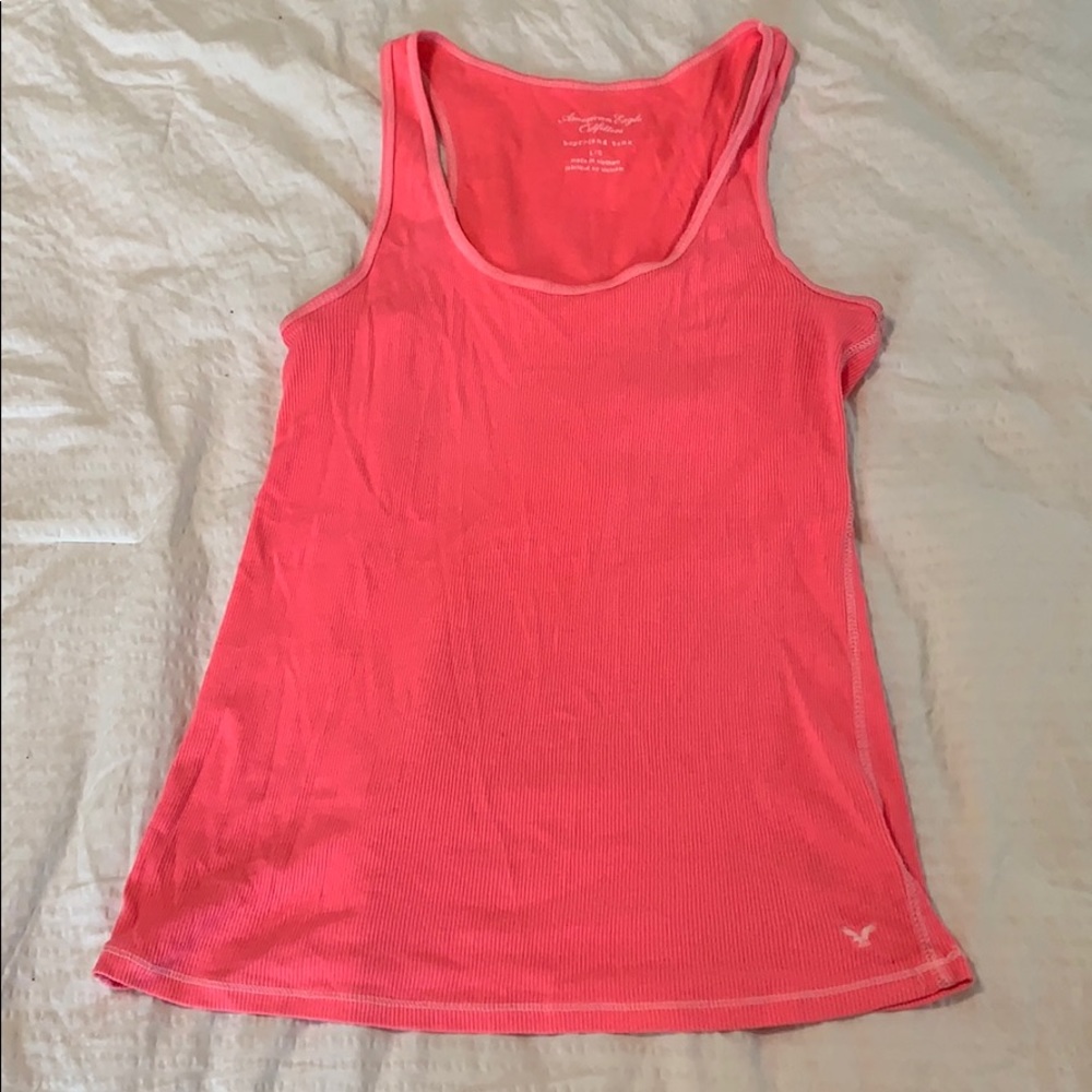 Neon Pink Boyfriend Tank Size Large